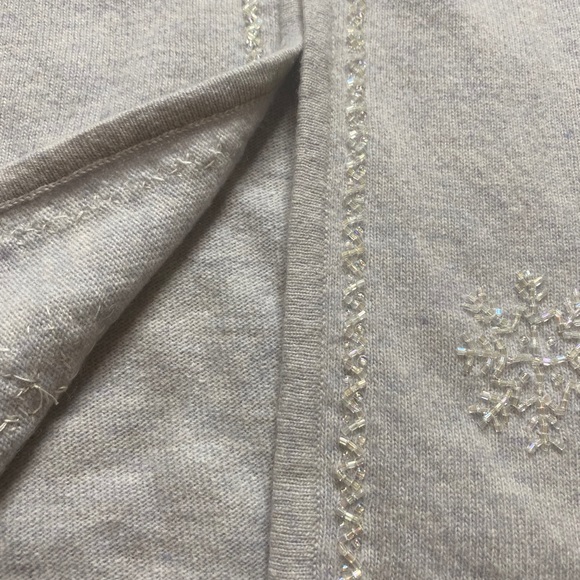 L.L. Bean Light Blue Snowflake Cardigan - Picture 7 of 10